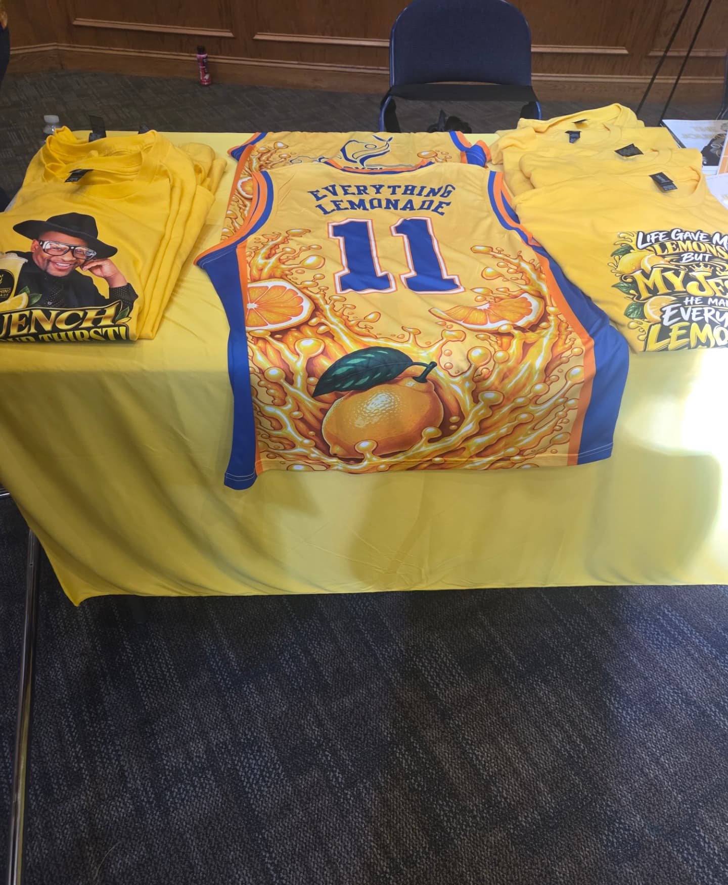 Lemonade shirts and jerseys on display